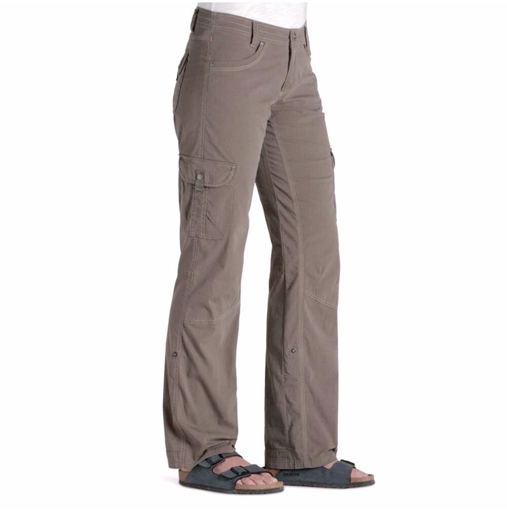 KUHL Olive Green Utility Pants Cargo Jeans Sz 10 Adjustable Hems Capris Outdoors